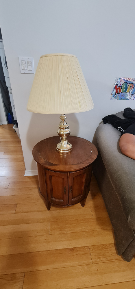 table lamp with antique table