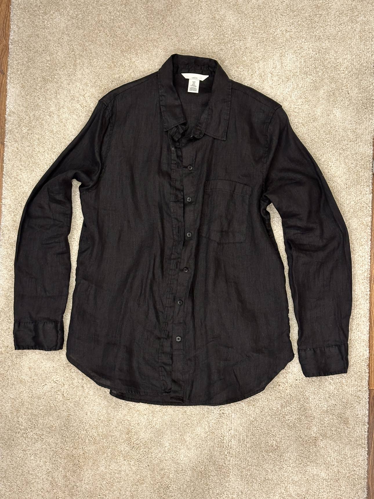Black linen shirt