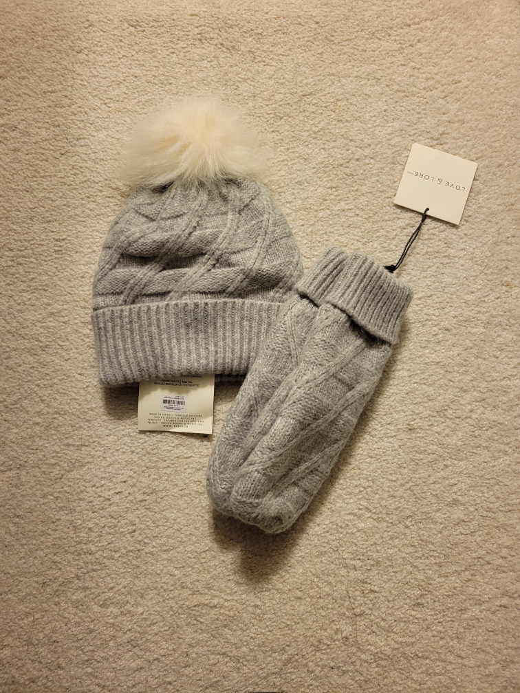 ❄️ brand new indigo hat and mitt set