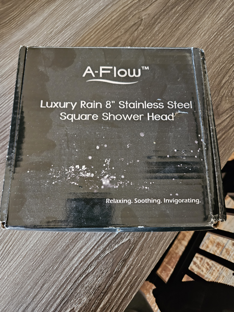 A-Flow Luxury Rain 8" Stainless Steel Square Shower Head