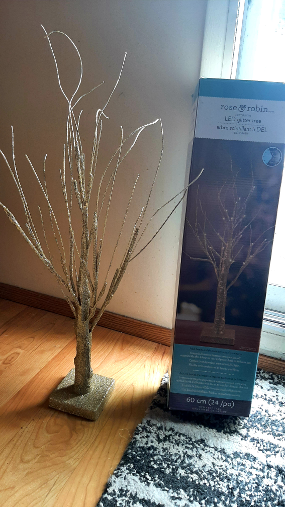 LED Gold glitter Trees x 2