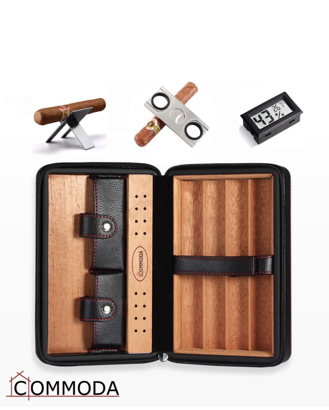 e Genuine leather Cedar Cigar travel case - $45 - photo 4