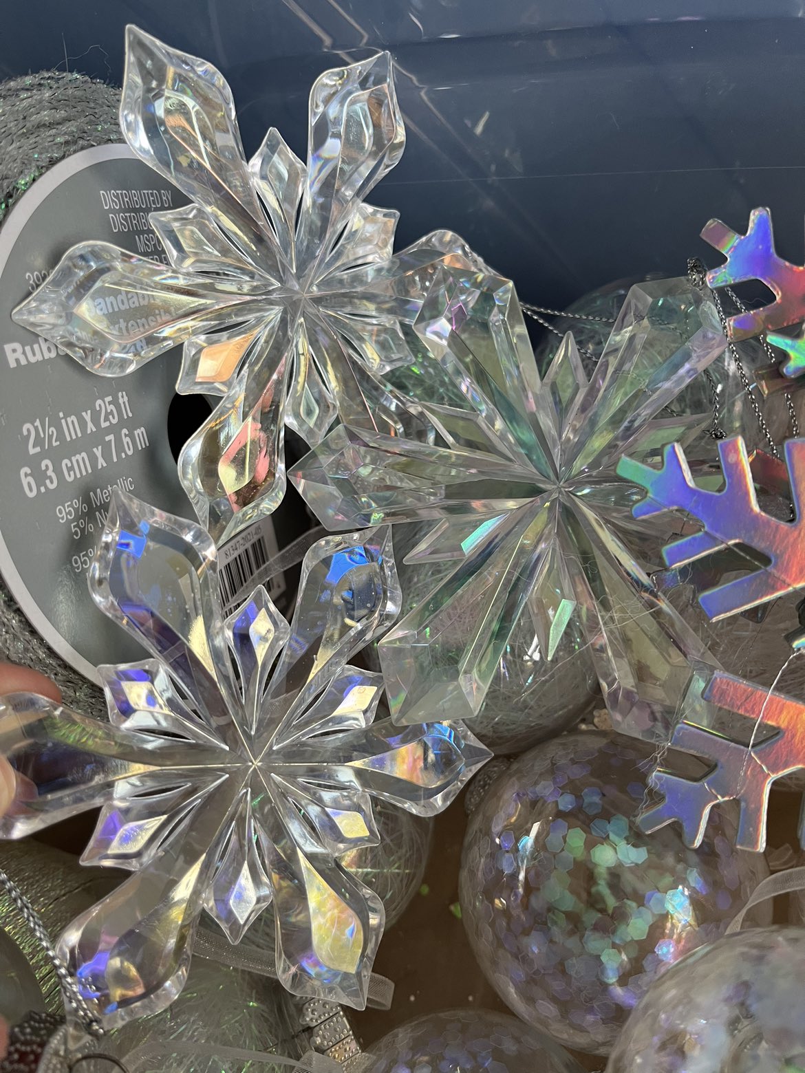 Large set of holographic Christmas tree decorations image indicator(3)