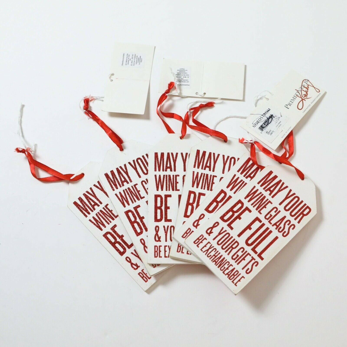 wooden Christmas decor extra large tags set of 6