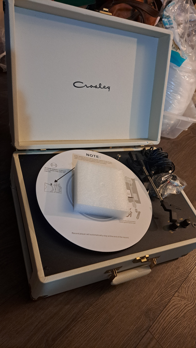Crosley Record Player and records, plus acrylic stand - photo 2