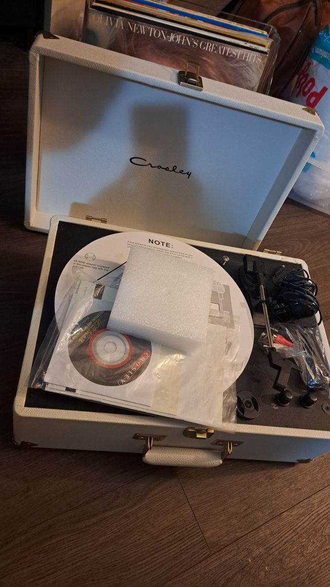 Crosley Record Player and records, plus acrylic stand - photo 3