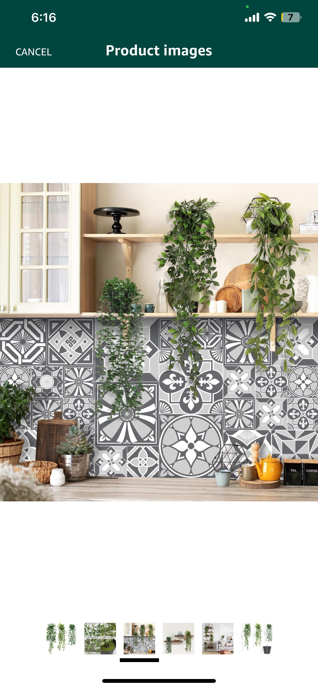 Set of 3 hanging artificial plants thumbnail