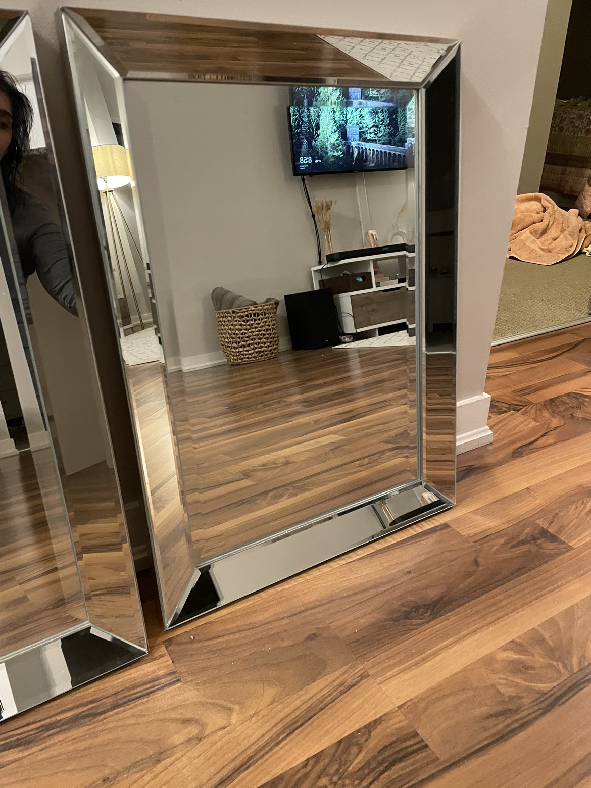 Pair of Contemporary Bevelled Mirrors - photo 3