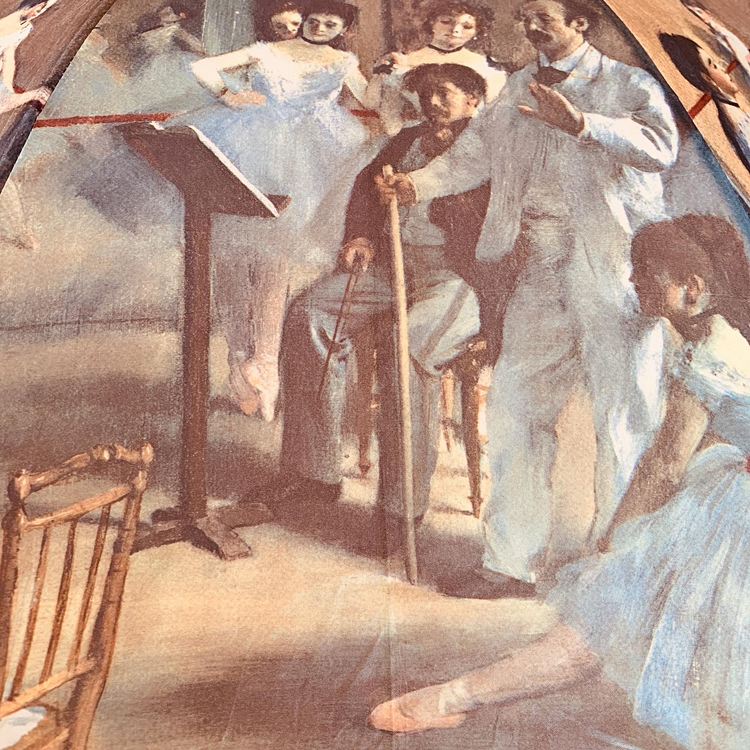 Vintage Degas “Ballet Class Painting” LARGE Dome Umbrella image indicator(3)