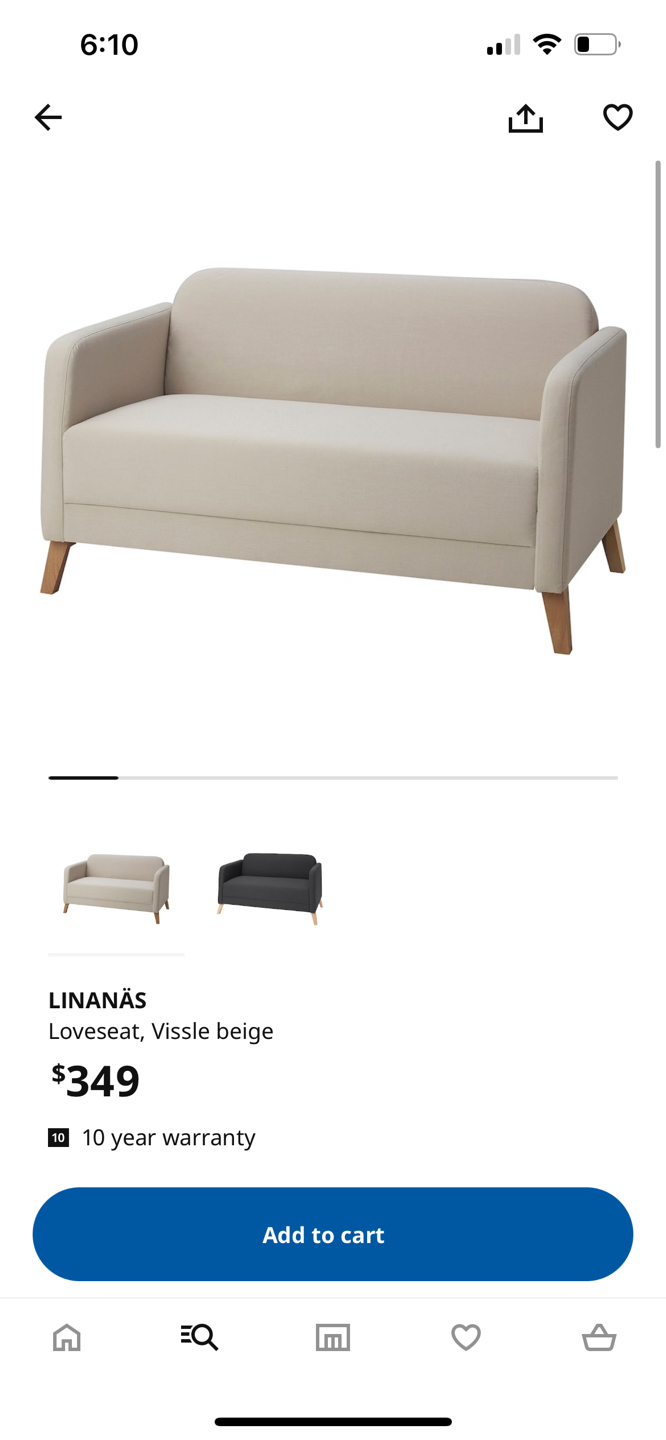 Ikea LINANÄS loveseat, vissle beige - photo 4