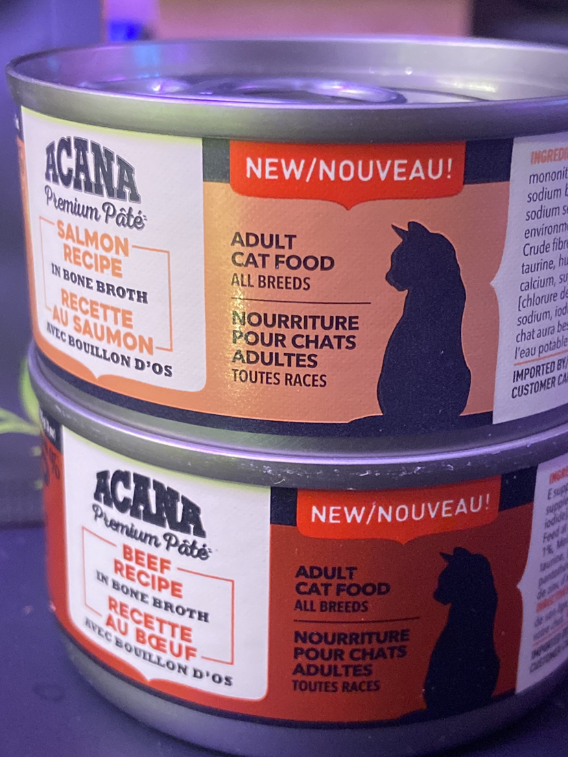 Cat food and treat samples