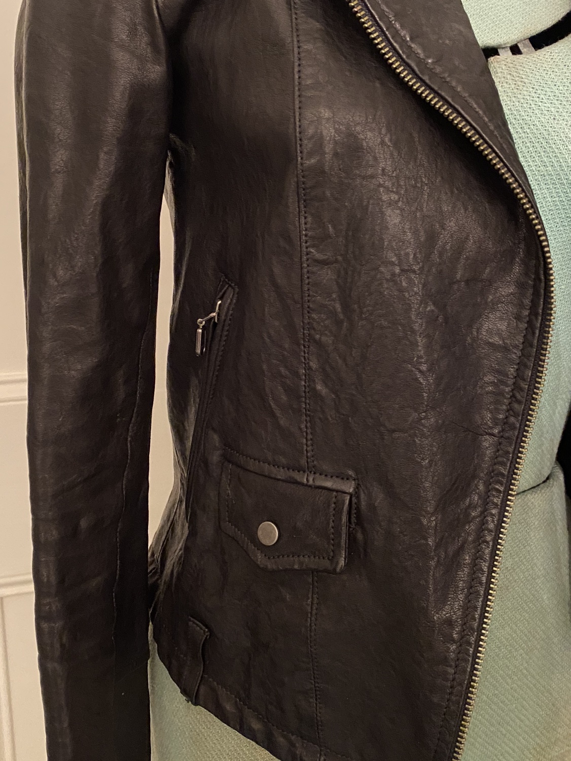 Danier Black Leather Jacket image indicator(8)