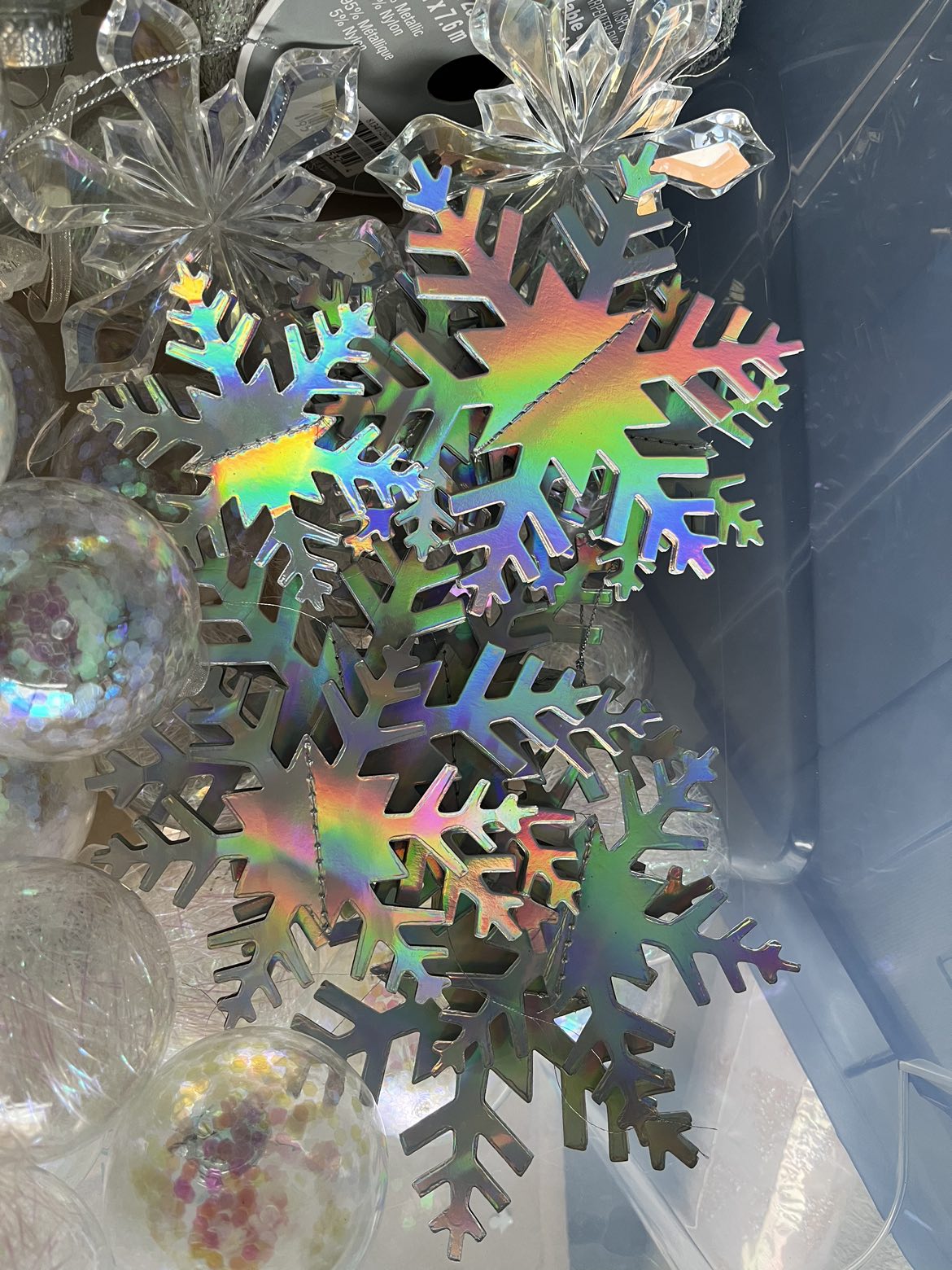 Large set of holographic Christmas tree decorations image indicator(4)