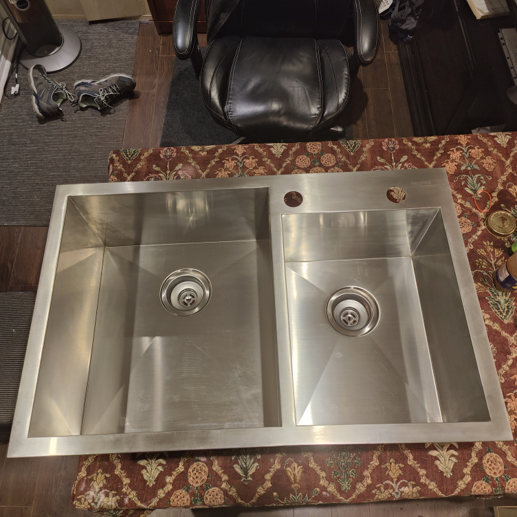 Stainless Steel Sink Offset Dual Bowl