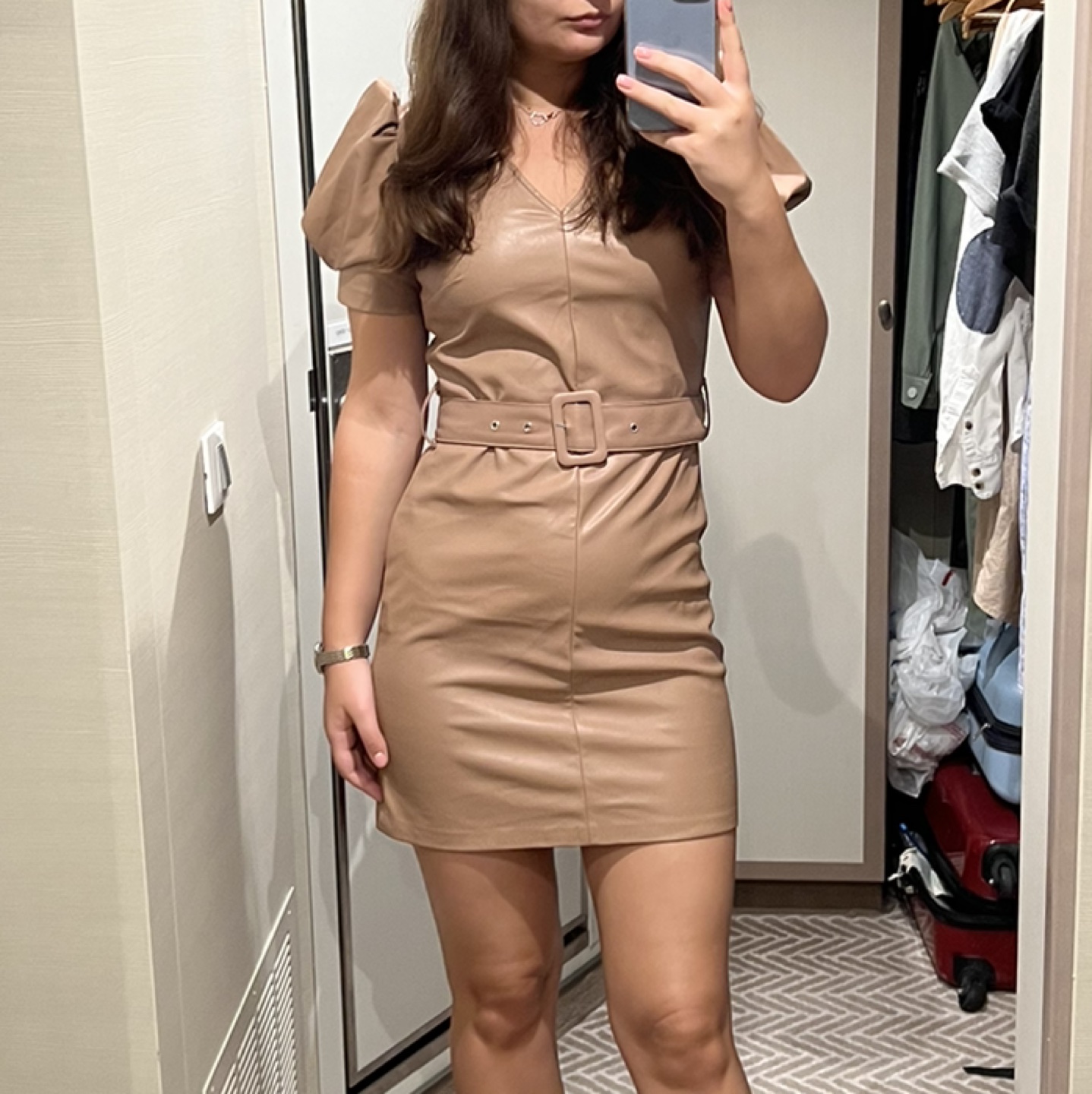 Faux leather mini dress - S/M thumbnail