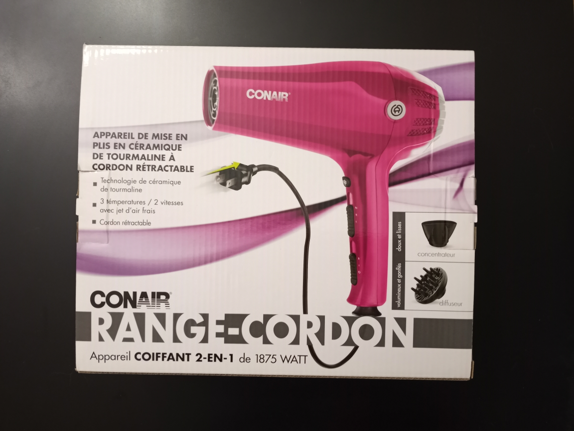 Hair dryer with diffuser, Conair