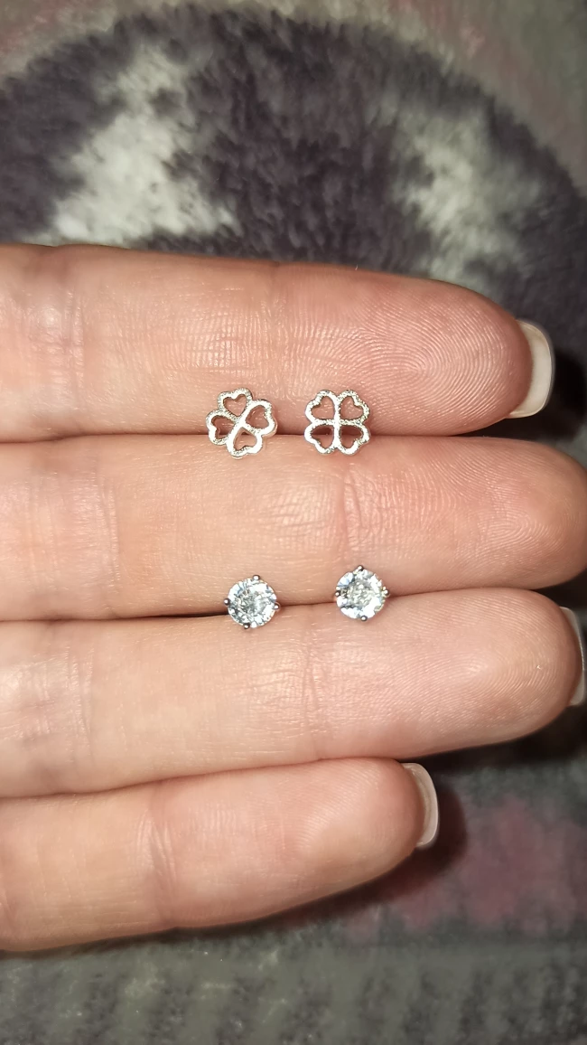 Silver stud earring