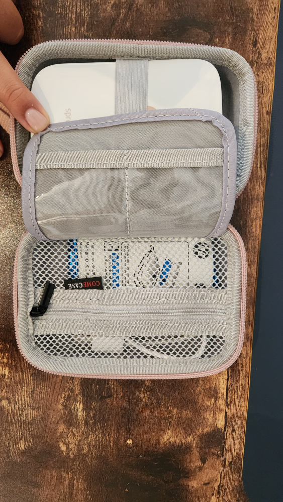 White HP Sprocket Portable Photo printer with paper and case image indicator(5)