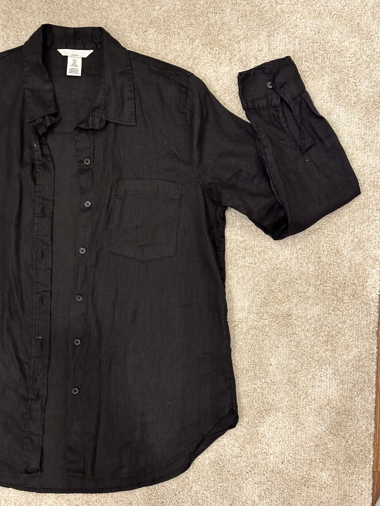 Black linen shirt - photo 3