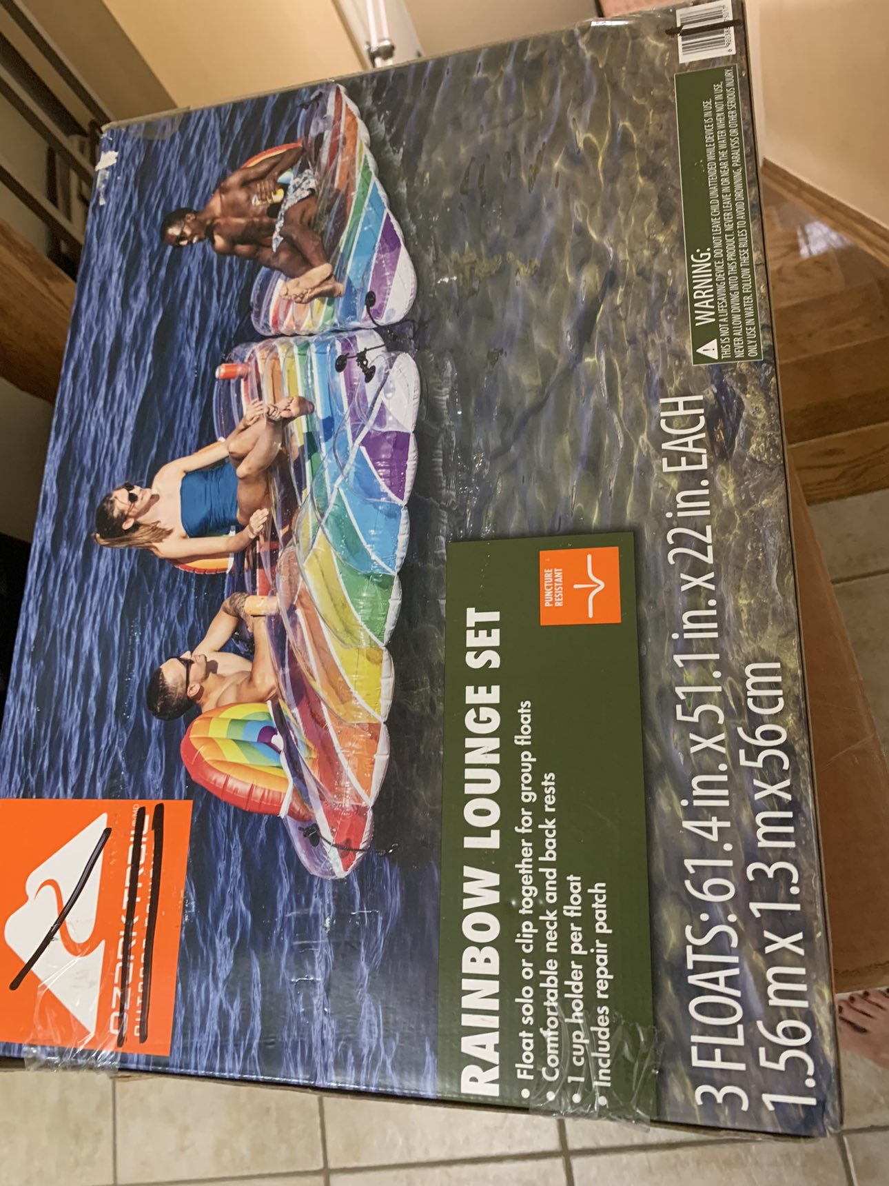 Brandnew inflatable River raft,3 pc lack float,beach shelter image indicator(4)