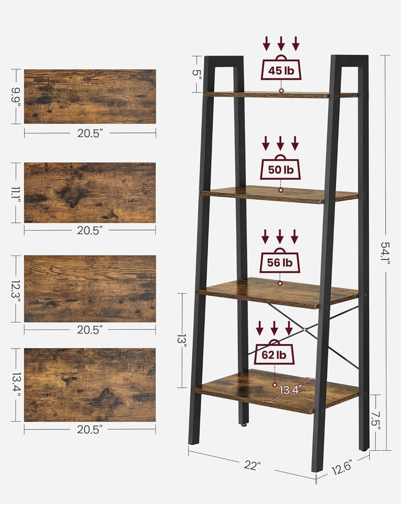Ladder Shelf, 4-Tier Bookshelf image indicator(2)
