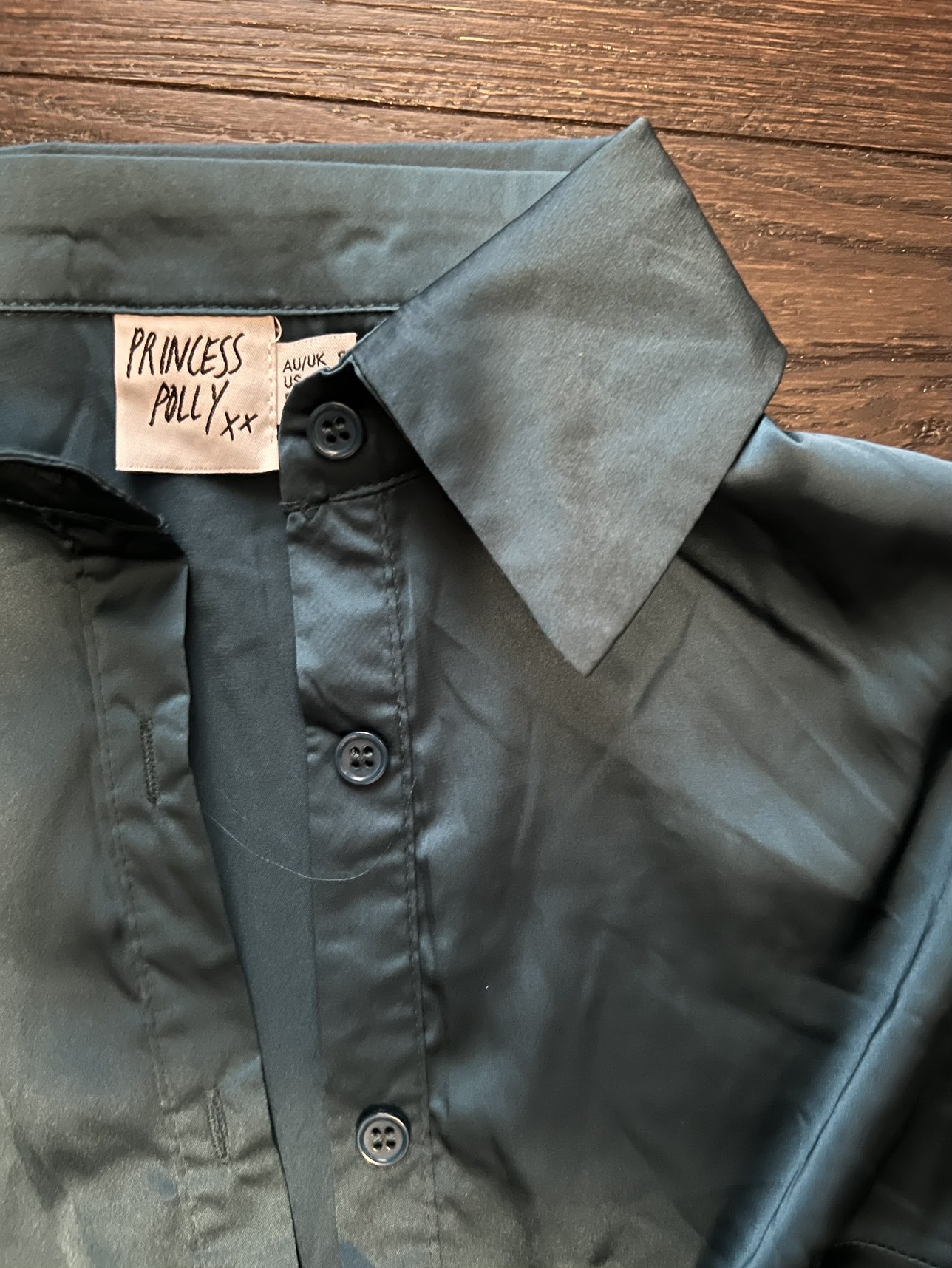 Teal silky mini dress image indicator(3)