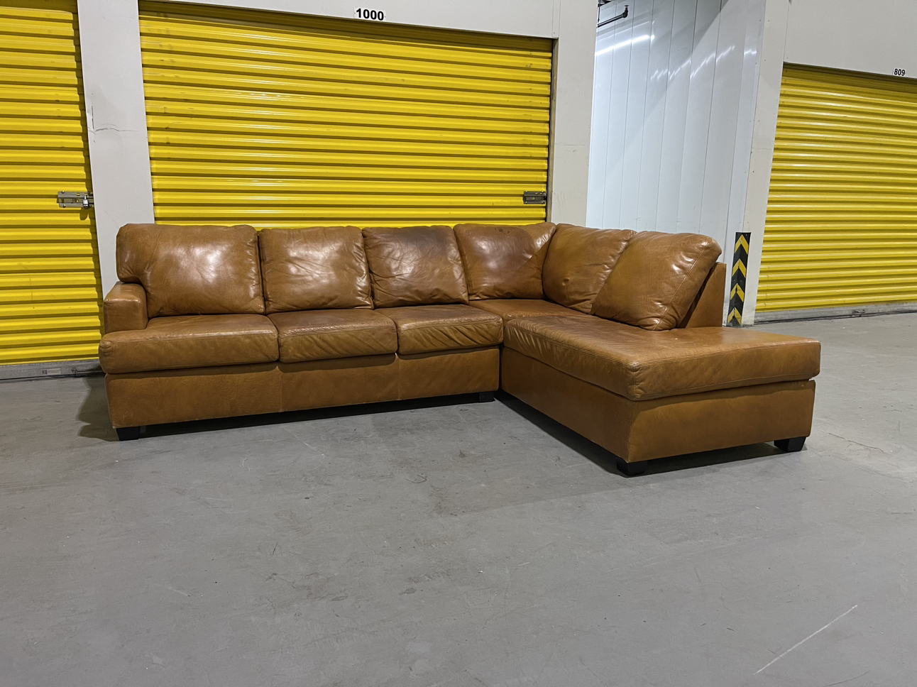 FREE DELIVERY | Beautiful Real Leather Sectional