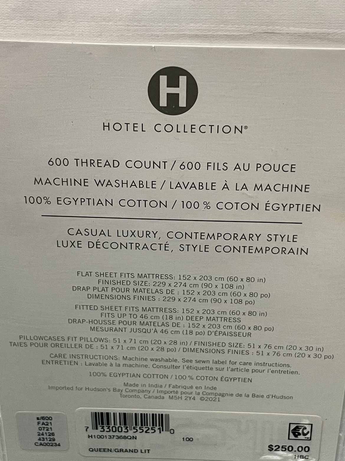 HOTEL COLLECTION QUEEN SHEET SET image indicator(3)