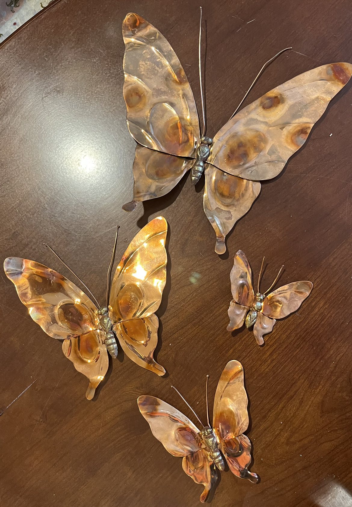 Beautiful Wall Decorative Copper Butterflies in 4 sizes thumbnail