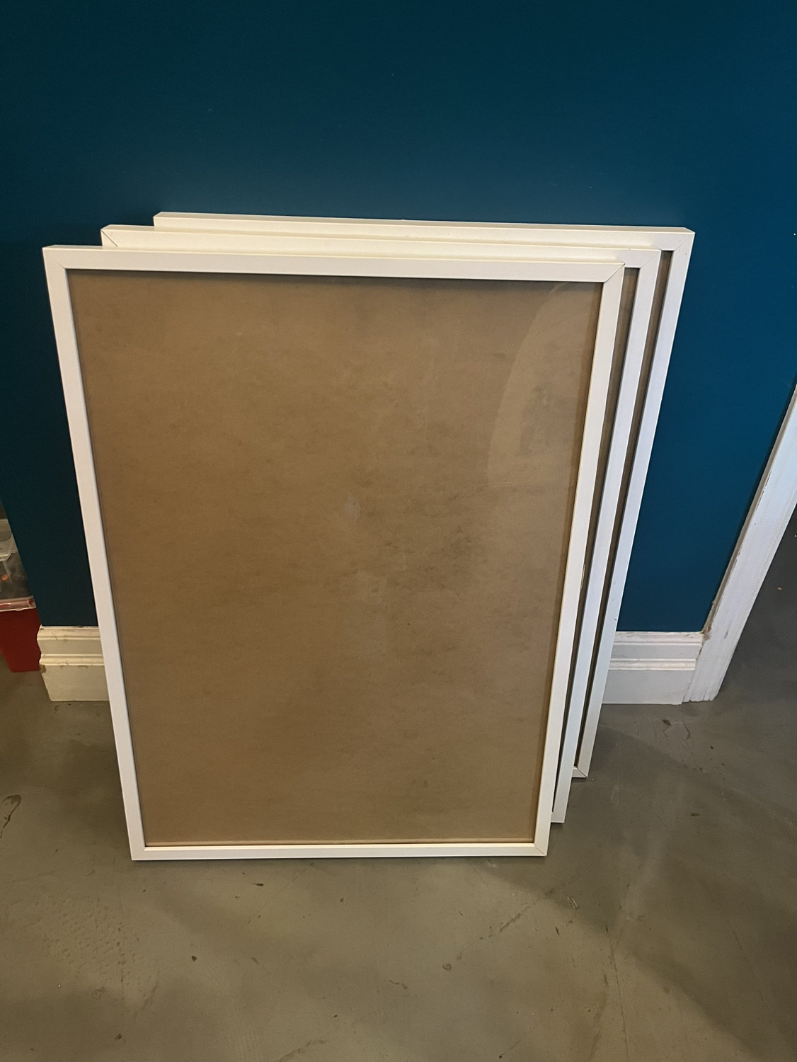 3 Large White Picture Frames