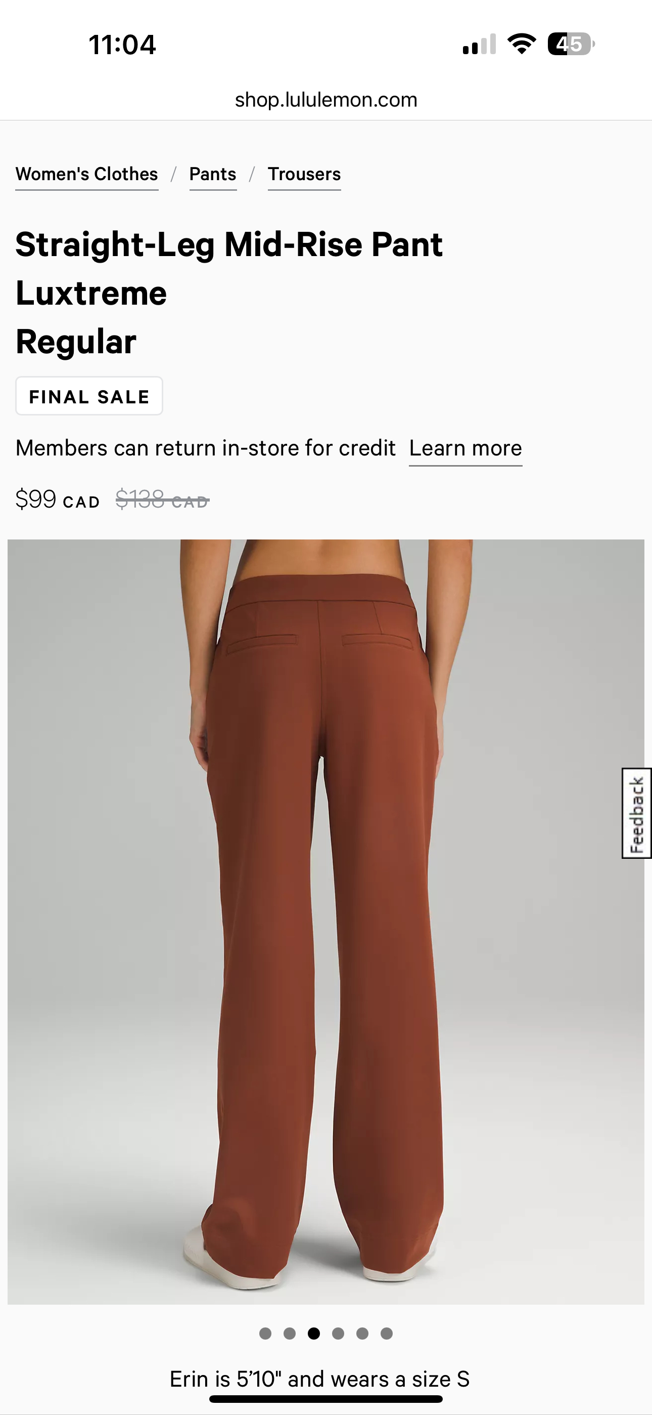 Brand New Lululemon Straight Luxtreme Pants image indicator(6)