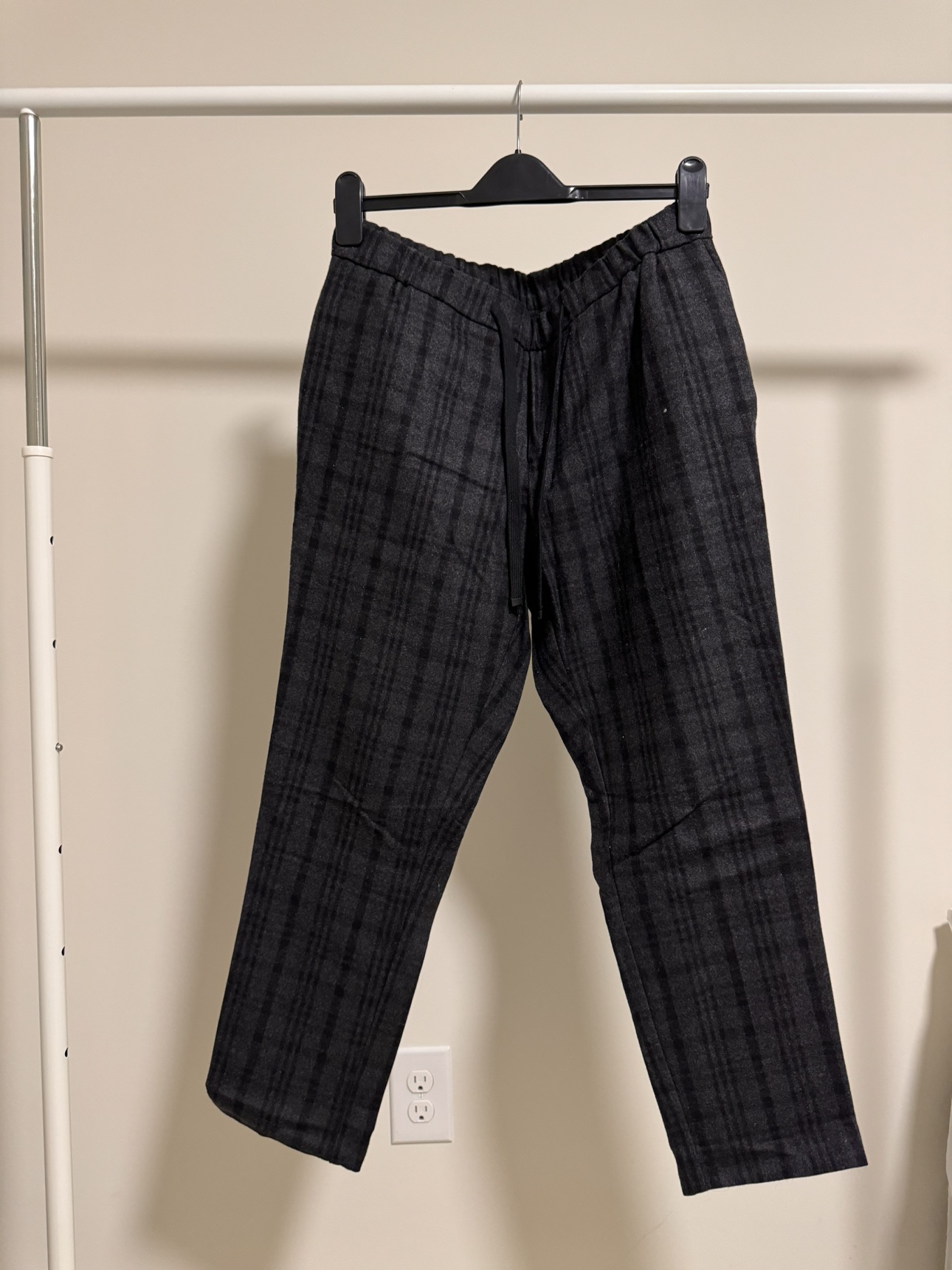 TOPMAN Plaid Wool Elasticated Toruser