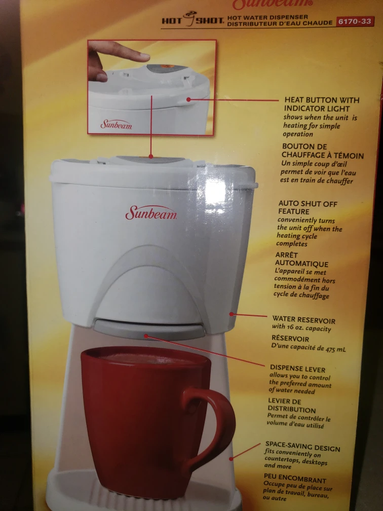 SUNBEAM Hot Shot #6170-33 Hot Water Dispenser 16 OZ. - photo 2