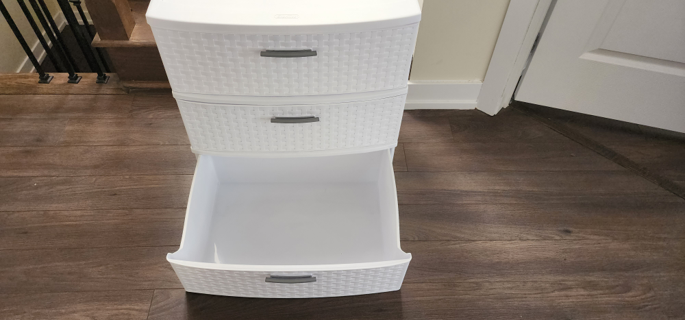 Sterilite 3 Drawer Wide White Weave Tower - photo 4