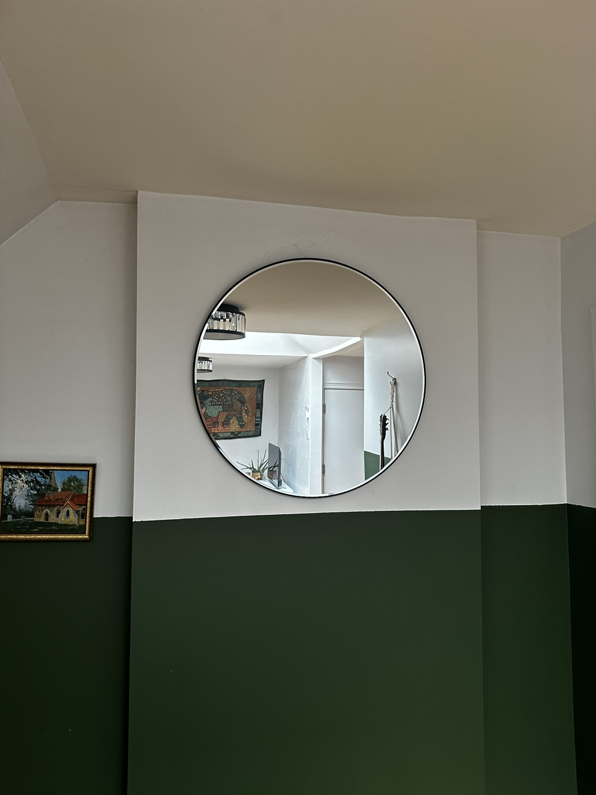 Large circular mirror