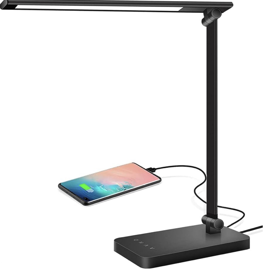 New Dimmable LED Desk Lamp with USB charging port image indicator(4)