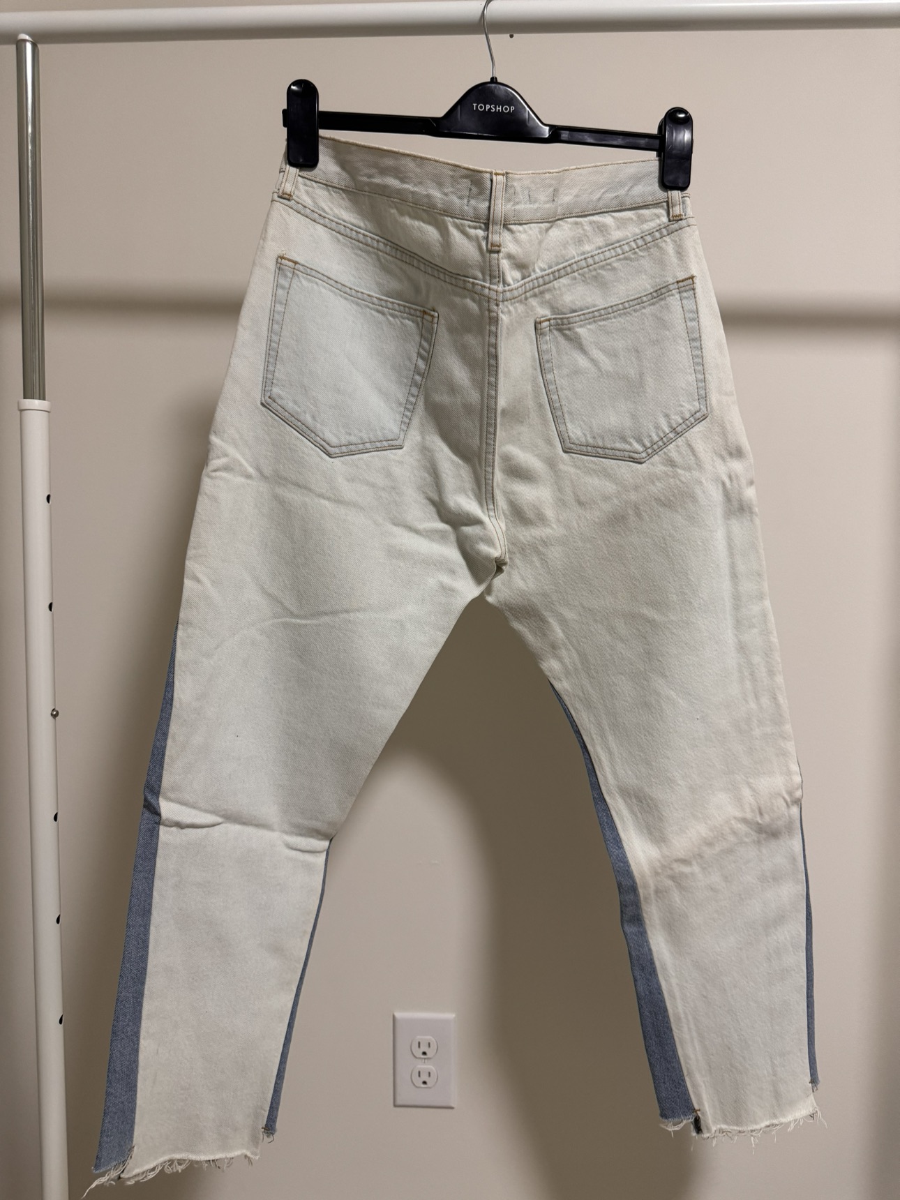 TOPMAN Tapered Two-Tone Raw Step-Hem Jeans - photo 2