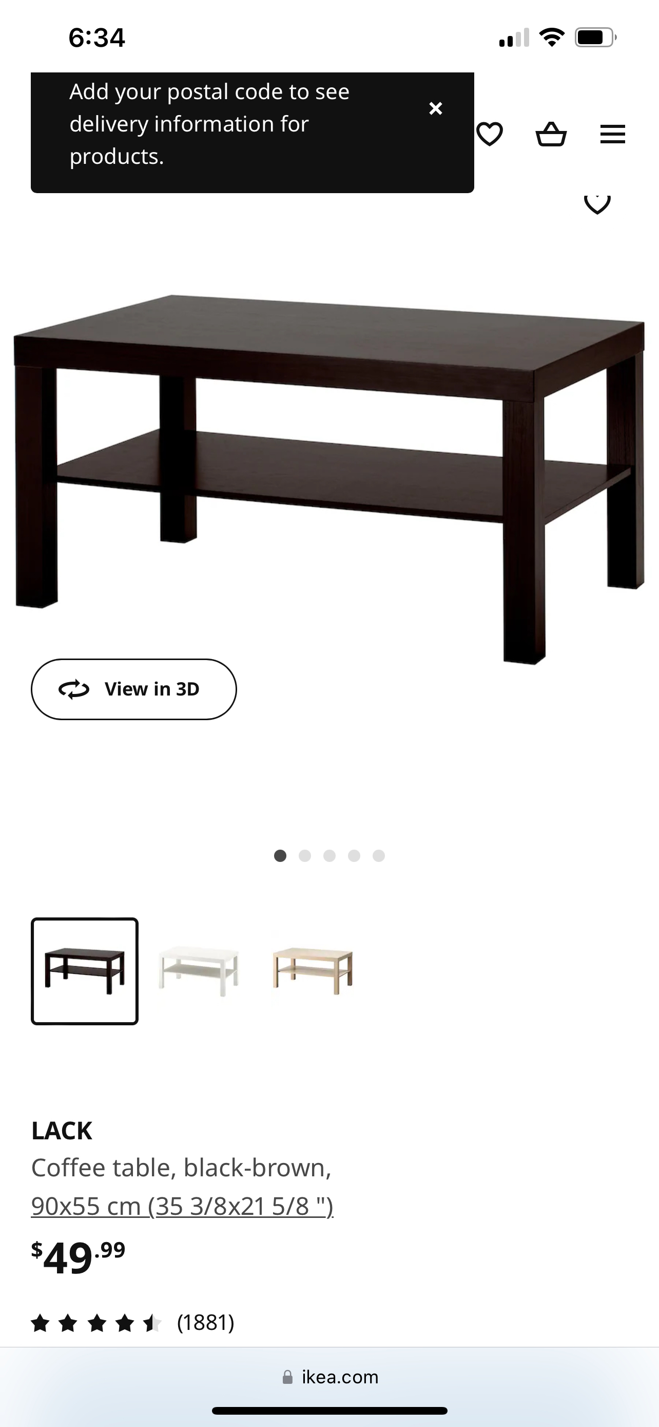 Ikea coffee table thumbnail