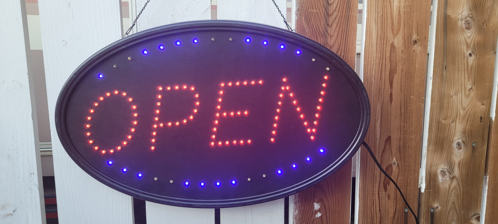 lighted open sign