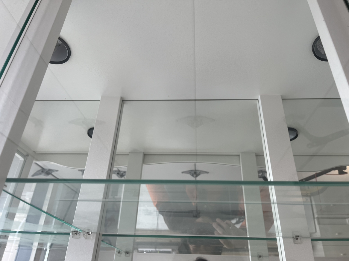 White Dining Room Cabinet with Glass Display - photo 3