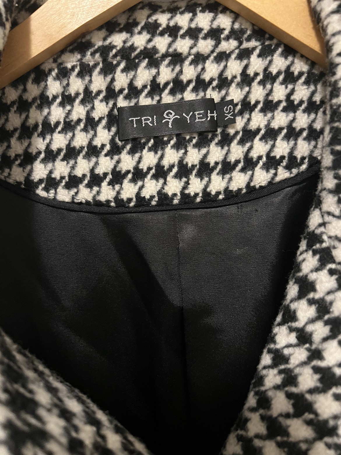 XS Houndstooth Wool Coat - photo 2