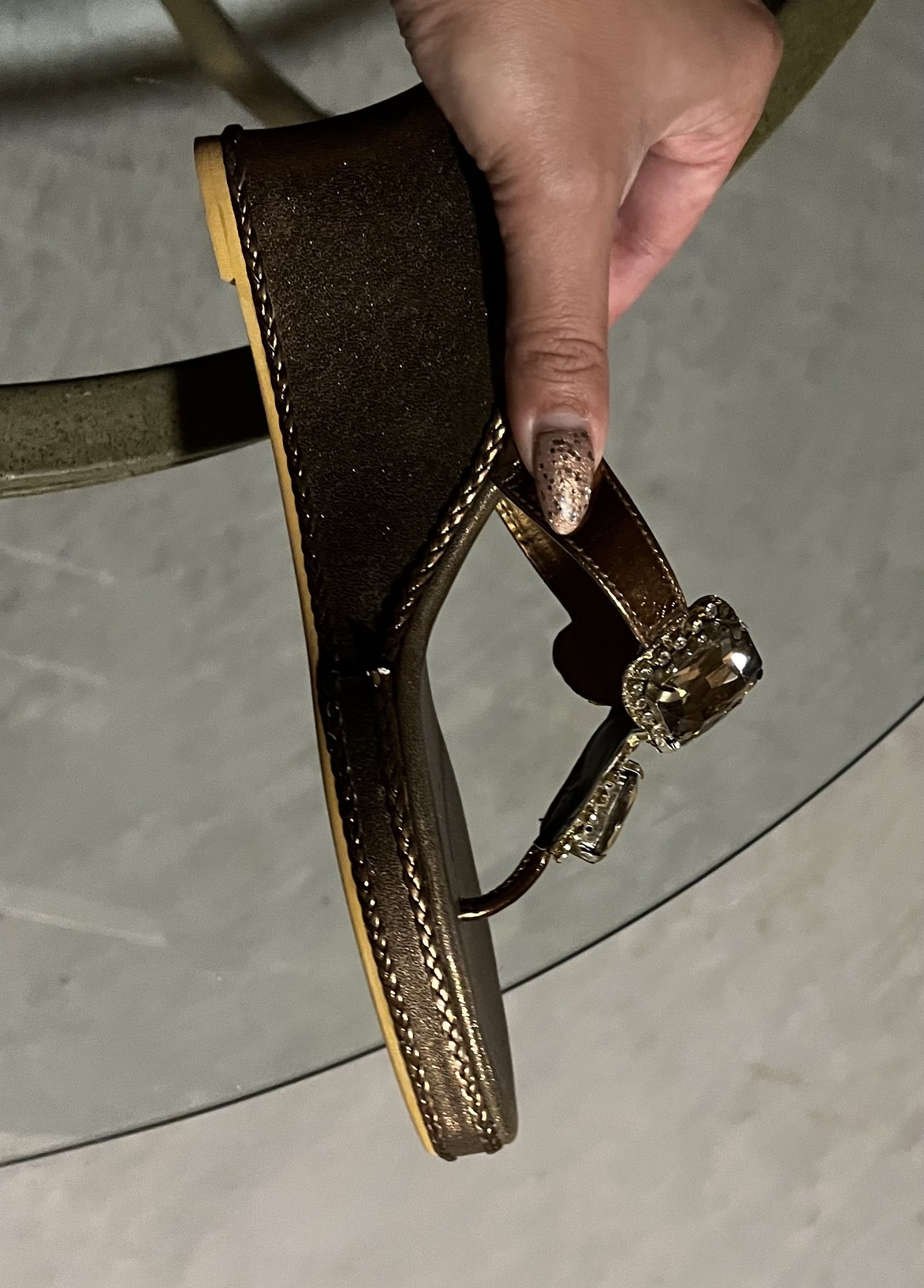 Brand NEW! Metallic brown wedge sandals with Crystals. Size 8 image indicator(7)