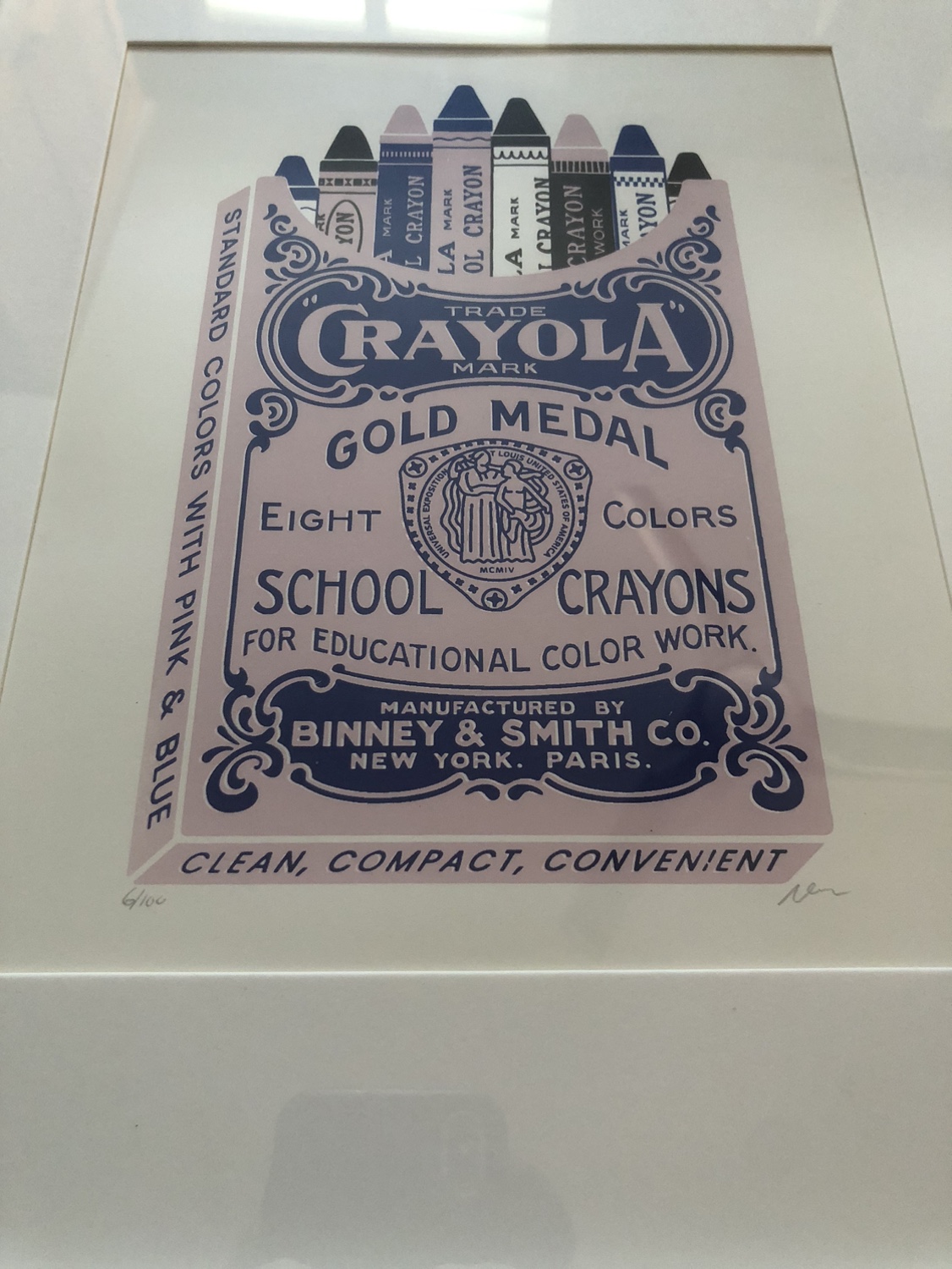 Vintage style crayon screen print artwork image indicator(6)