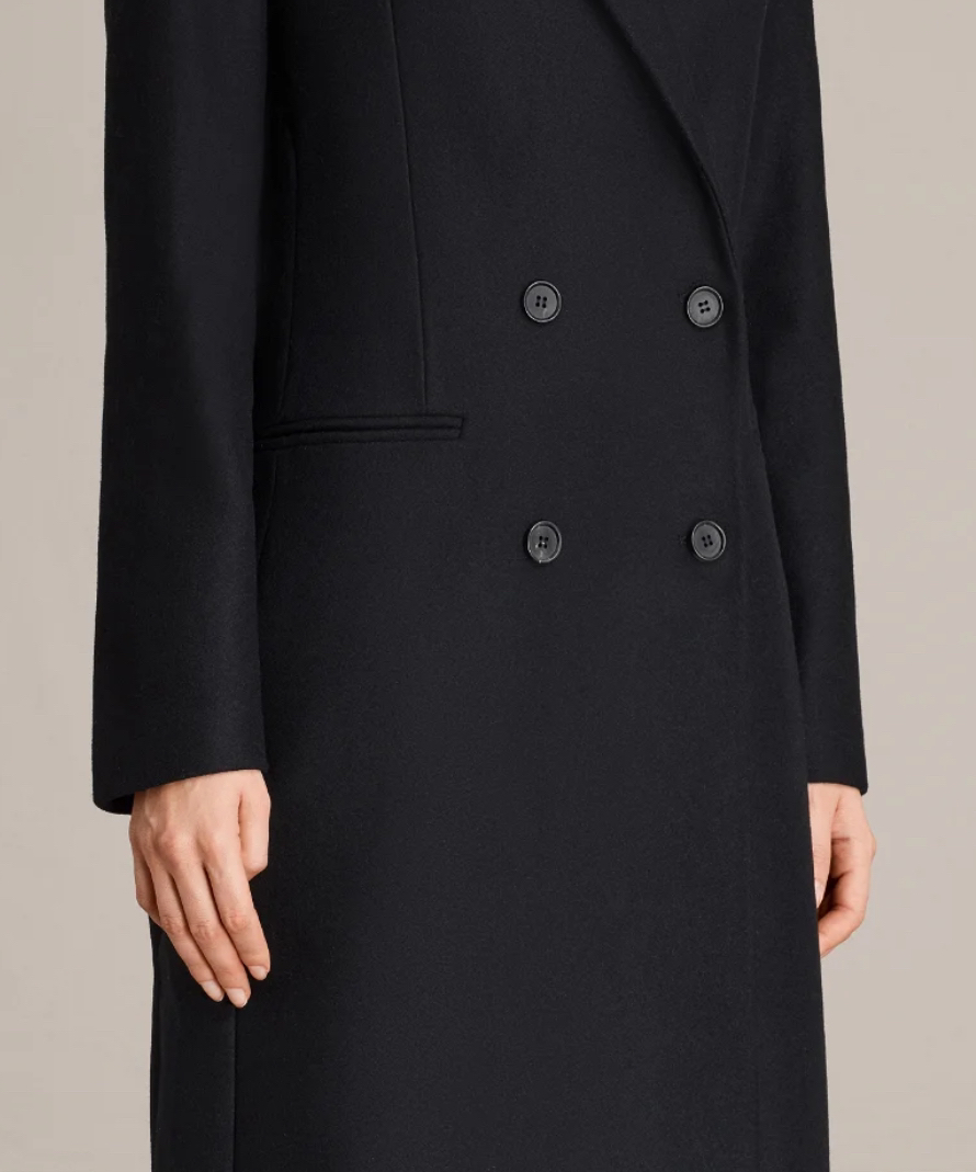 Retail $750, All saints Marr Double Breast Coat in a size 8 image indicator(2)