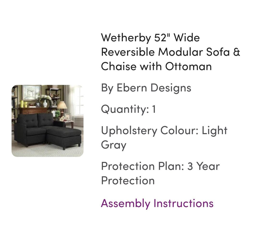 Reversible Modular Sofa with Chaise and Ottoman (Weatherby) - photo 4