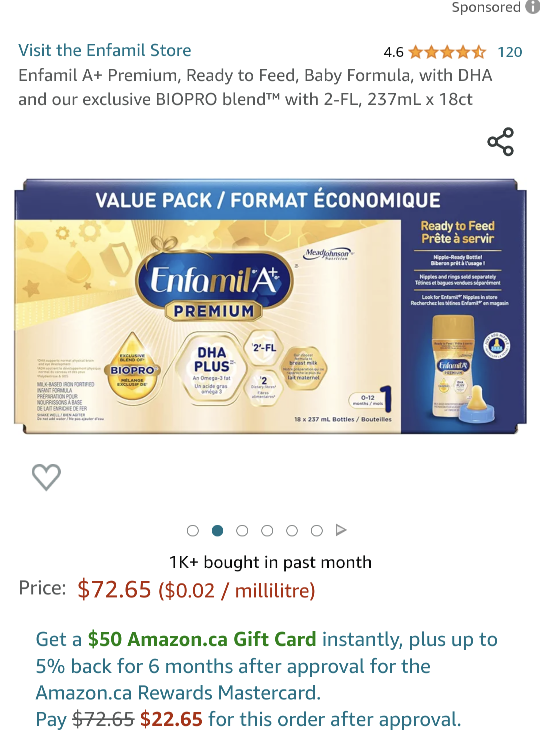 Enfamil A+ Premium 237mL x 18ct