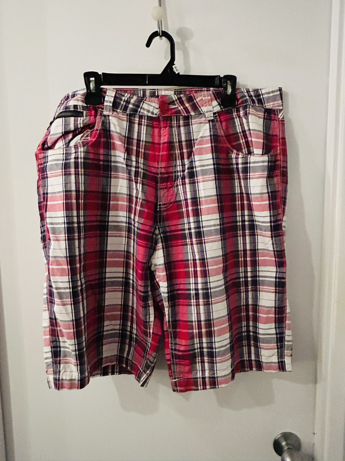 Red plaid shorts thumbnail