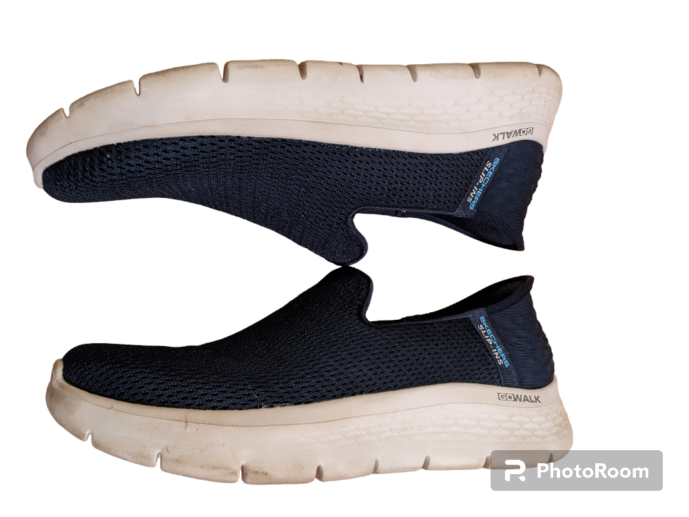 LIKE NEW WOMENS 10 / MENS 8 - 8.5 navy SKECHERS slip-ins gowalk image indicator(3)