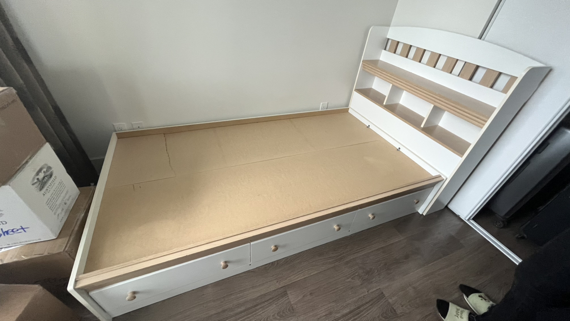 Single twin bed frame with 3 drawers & mattress - photo 5