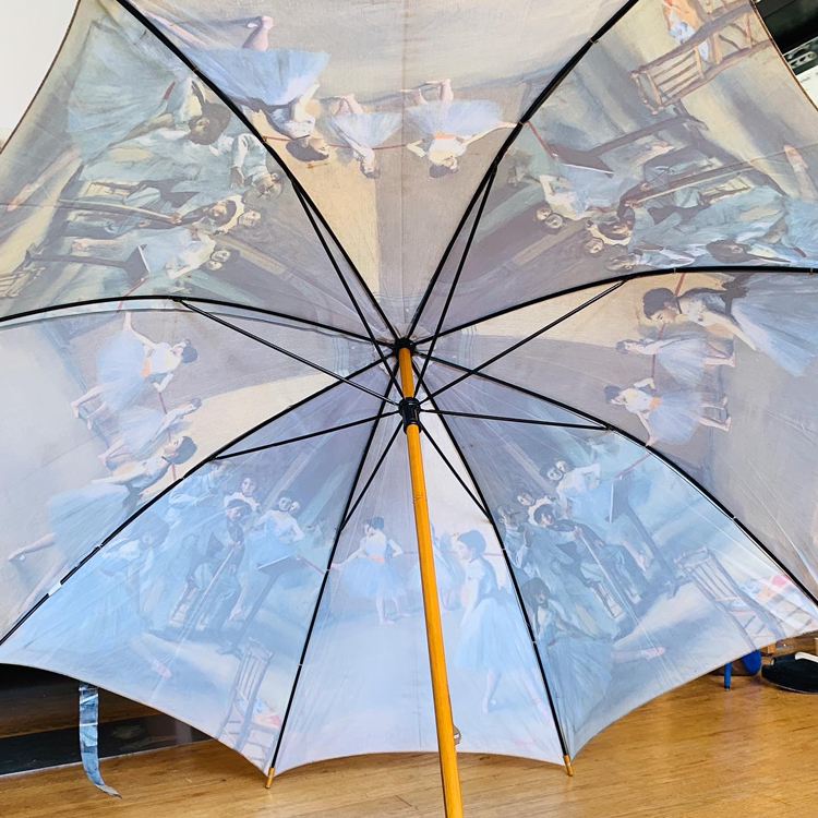 Vintage Degas “Ballet Class Painting” LARGE Dome Umbrella image indicator(5)